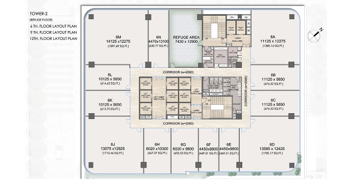 Gaur Alaris 3 BHK Floor Plan